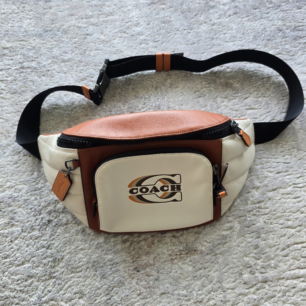 COACH Track Belt Bag With Quilting And Coach Stamp